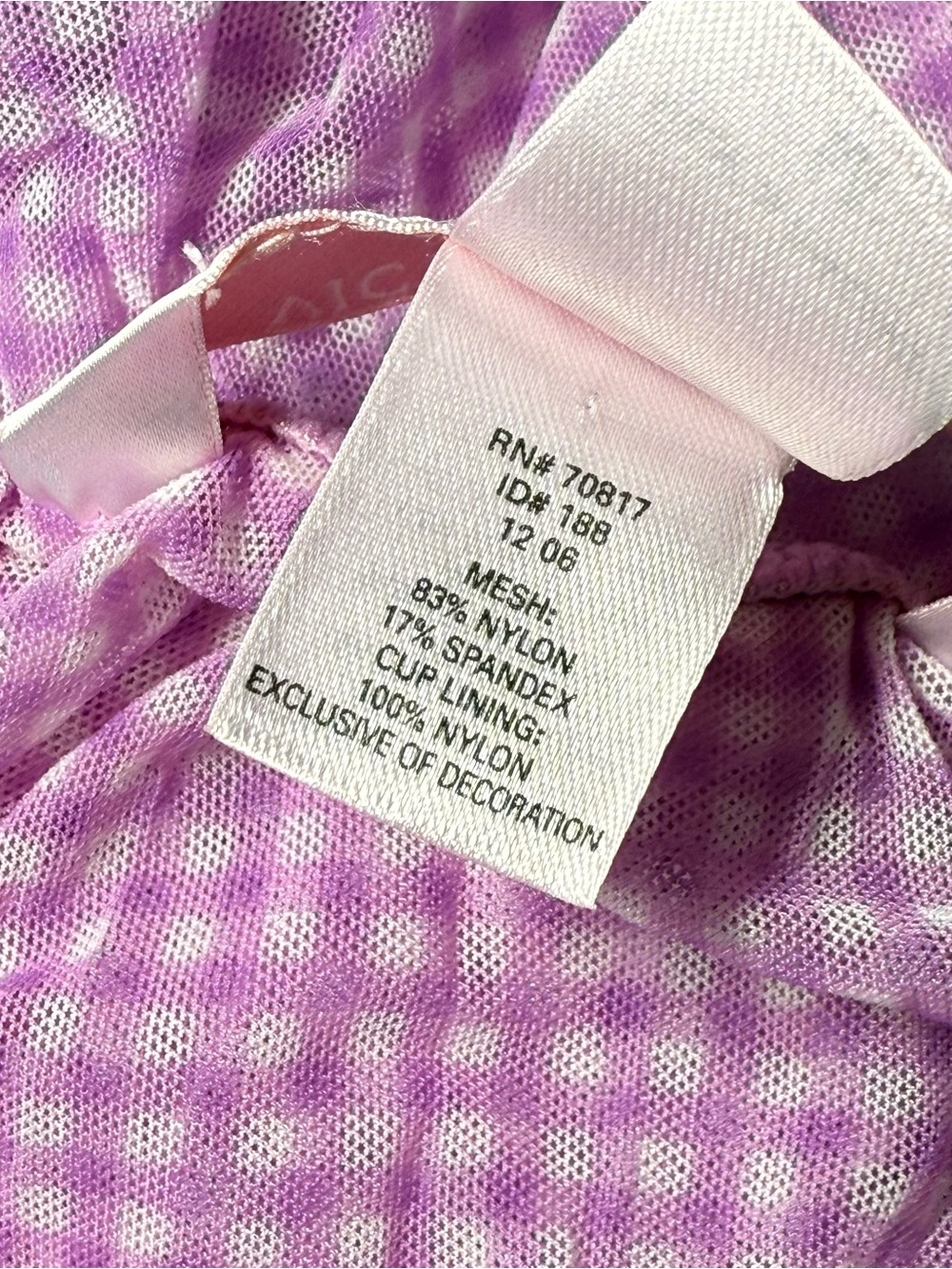 Victoria's Secret Angel Lavender Gingham Sheer Babydoll with Satin Bow - Picture 4 of 6
